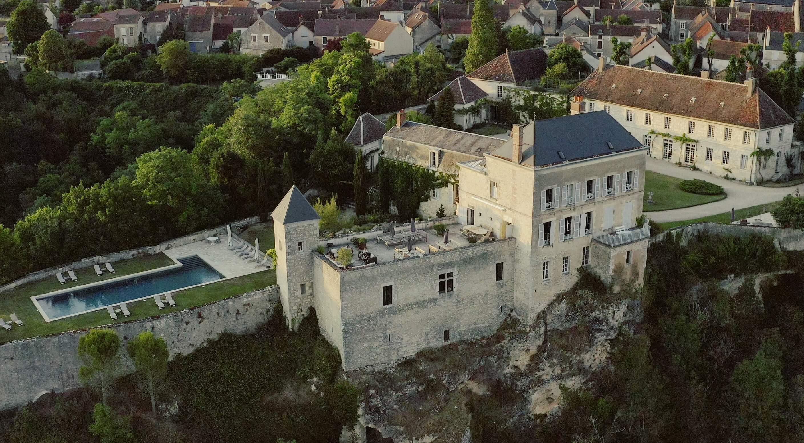 Chateau de Mailly entire site arial view